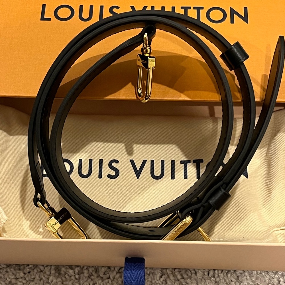 Black Louis Vuitton adjustable leather strap